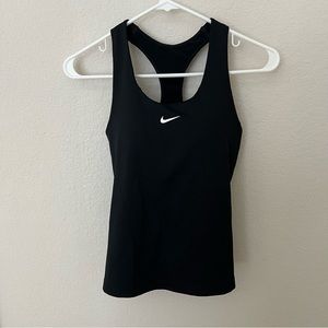 Nike Women’s DriFit Swoosh Black Racerback Tank Top with Built in Bra Size Small